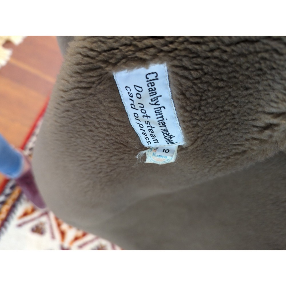 Vintage Orvis Canvas Sherpa Fur Trench Coat Jacket Long Womens 10 Brown Taupe - Picture 6 of 13